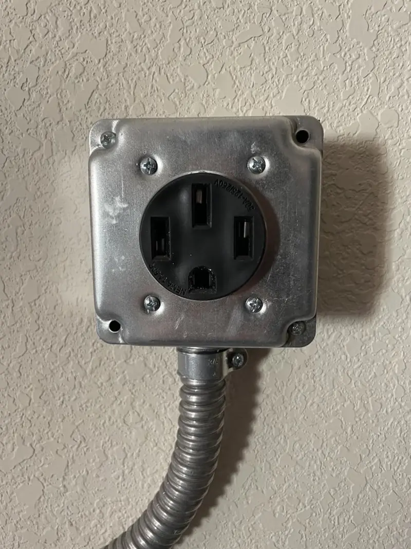 NEMA 14-50 outlet installed for Smart Home Electrical in Pecan Acres